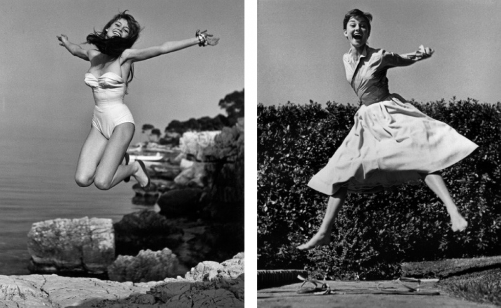 À gauche : Philippe Halsman, Brigitte Bardot À droite : Philippe Halsman, Audrey Hepburn © 2015 Philippe Halsman Archive Source : http://philippehalsman.com/?image=jumps