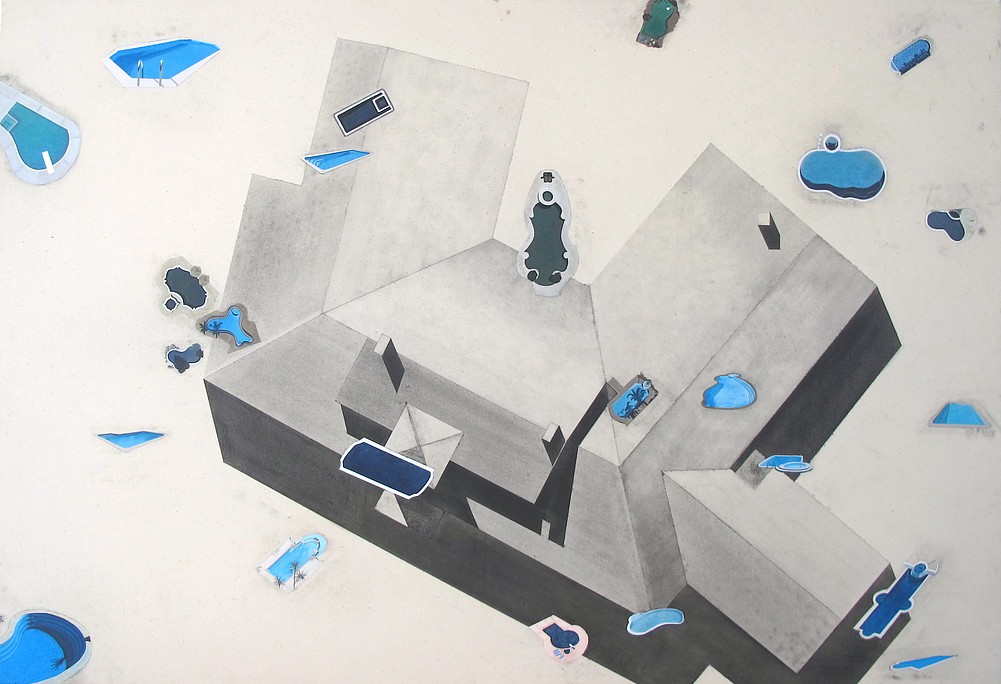 Laure Rafélis de Broves, Pools by the desert, 2015. Acrylique sur toile, 90x130 cm