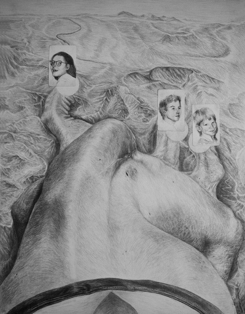 L'échine souple #1 (série de 2 dessins), 2017 ©Cornelia Eichorn