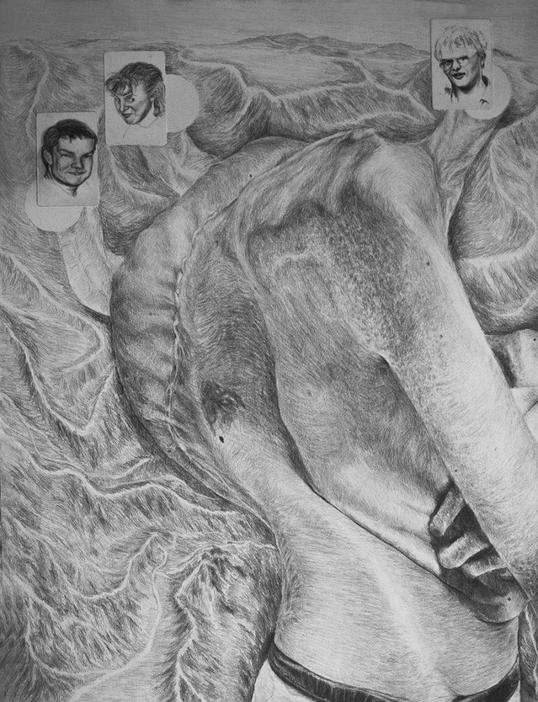 L'échine souple #2 (série de 2 dessins), 2017 ©Cornelia Eichorn