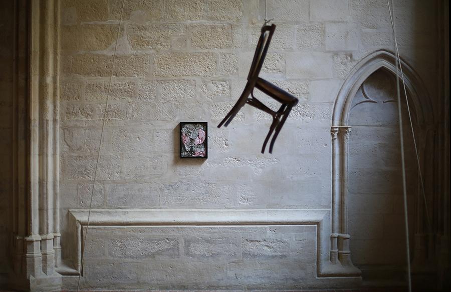 Edgar Sarin, Un minuit que jamais le regard, là, ne trouble, exhibition view, Collège des Bernardins, Paris 2017