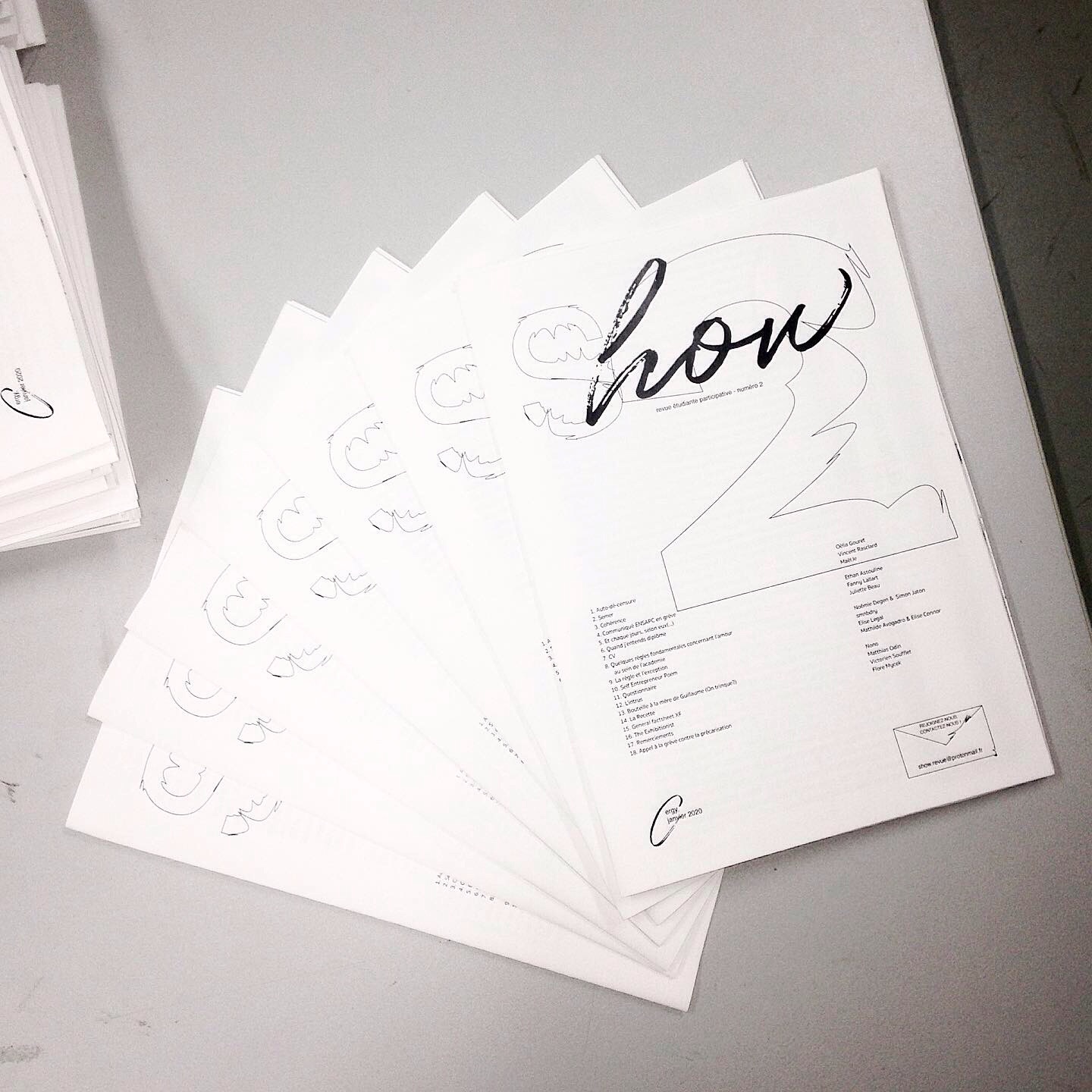 © Fanny Lallart, exemplaires de la revue Show, n°2, janvier 2020